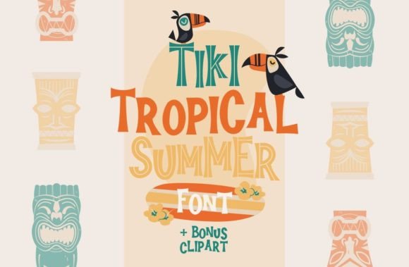 Tiki Tropical Summer: A Display Font That Brings Mid-Century Sunshine to Real Branding Projects